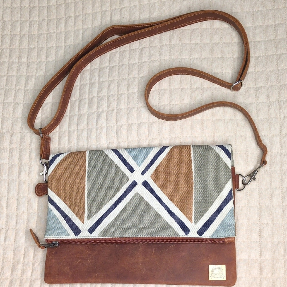 Sunshine Handmade Canvas & Leather Crossbody Bag